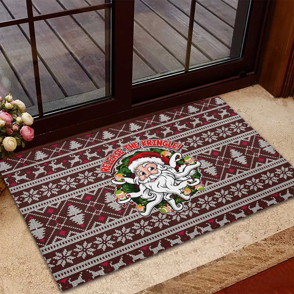 Funny Santa Claus Release The Kringle Christmas Rubber Doormat Xmas Holiday Patterns - Wonder Print Shop