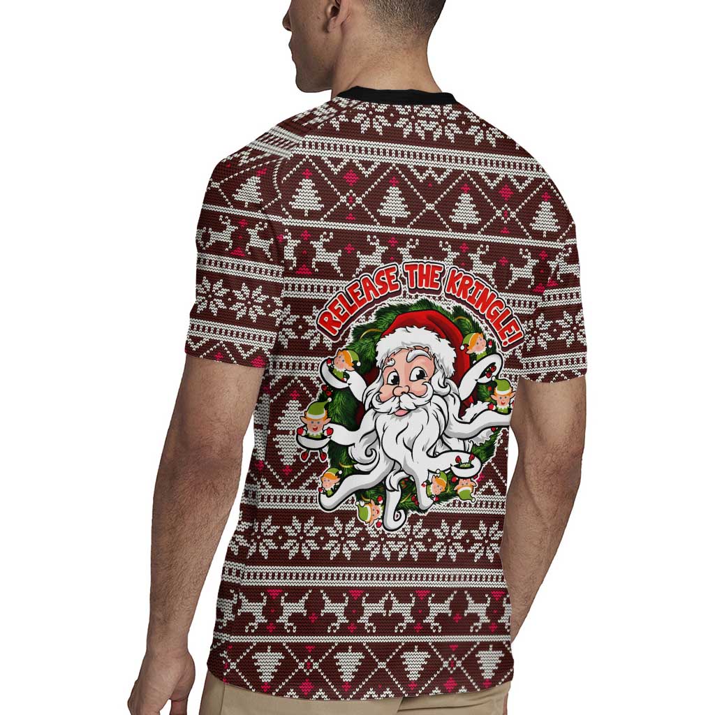 Funny Santa Claus Release The Kringle Christmas Rugby Jersey Xmas Holiday Patterns - Wonder Print Shop