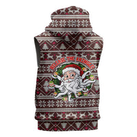 Funny Santa Claus Release The Kringle Christmas Sleeveless Zip Hoodie Xmas Holiday Patterns - Wonder Print Shop