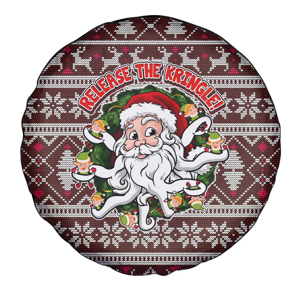 Funny Santa Claus Release The Kringle Christmas Spare Tire Cover Xmas Holiday Patterns - Wonder Print Shop