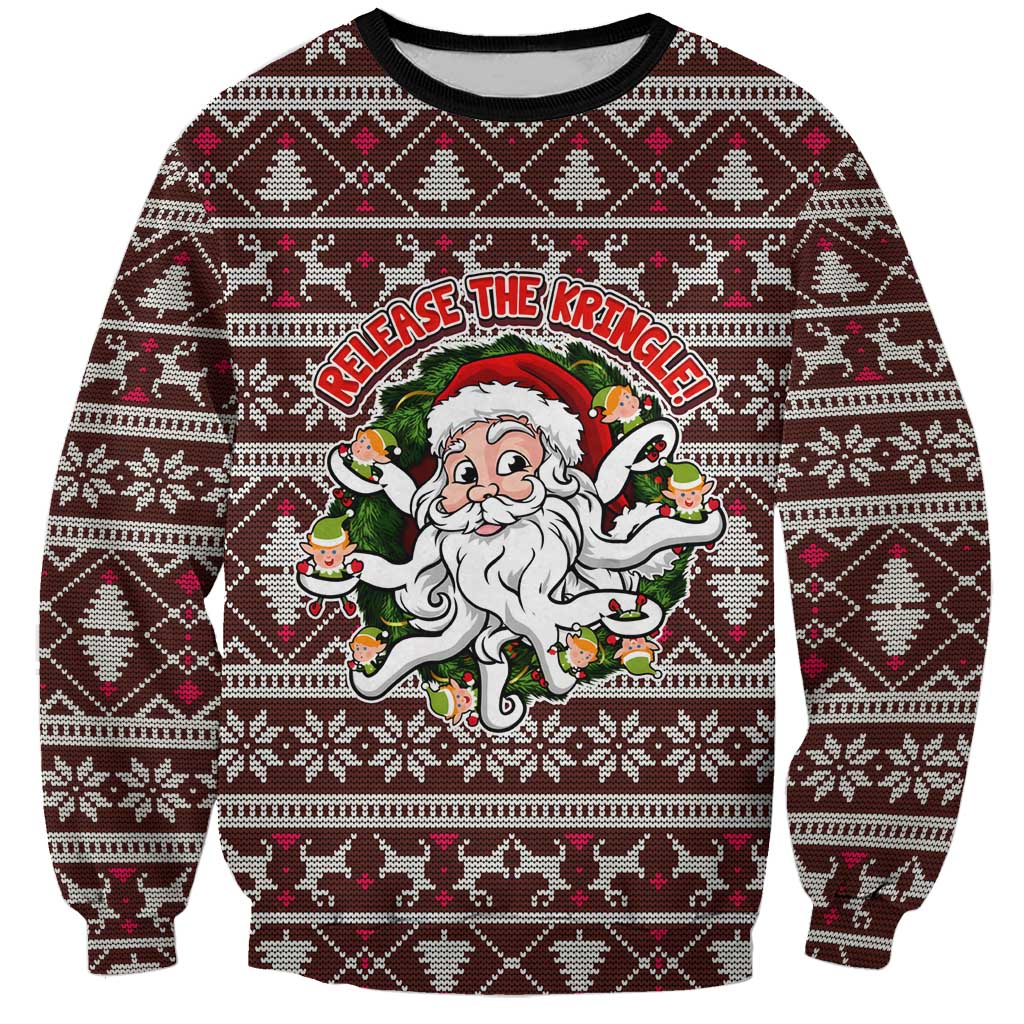 Funny Santa Claus Release The Kringle Christmas Sweatshirt Xmas Holiday Patterns - Wonder Print Shop