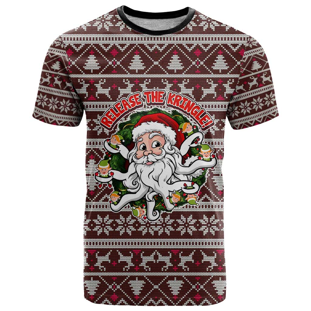 Funny Santa Claus Release The Kringle Christmas T Shirt Xmas Holiday Patterns - Wonder Print Shop