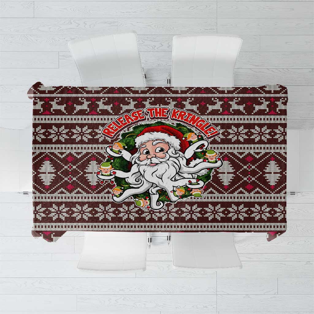 Funny Santa Claus Release The Kringle Christmas Tablecloth Xmas Holiday Patterns - Wonder Print Shop