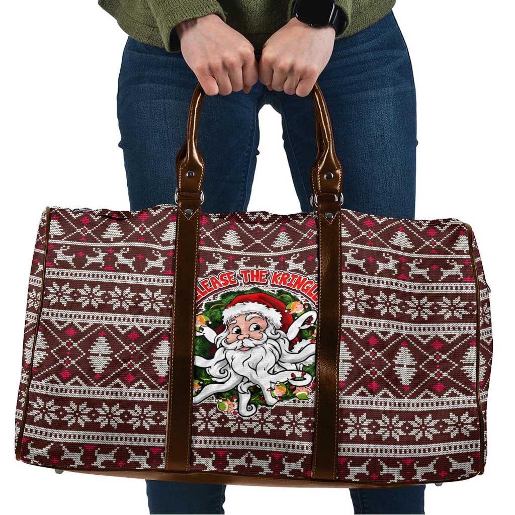 Funny Santa Claus Release The Kringle Christmas Travel Bag Xmas Holiday Patterns - Wonder Print Shop