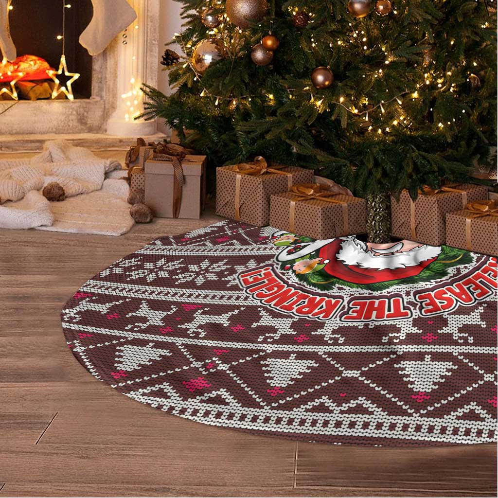 Funny Santa Claus Release The Kringle Christmas Tree Skirt Xmas Holiday Patterns - Wonder Print Shop