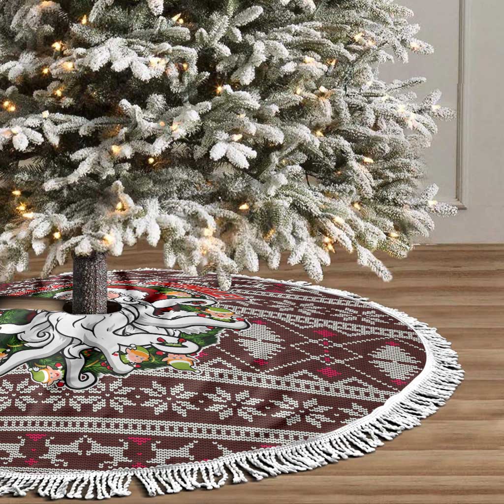 Funny Santa Claus Release The Kringle Christmas Tree Skirt Xmas Holiday Patterns - Wonder Print Shop