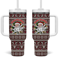 Funny Santa Claus Release The Kringle Christmas Tumbler With Handle Xmas Holiday Patterns - Wonder Print Shop