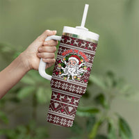 Funny Santa Claus Release The Kringle Christmas Tumbler With Handle Xmas Holiday Patterns - Wonder Print Shop