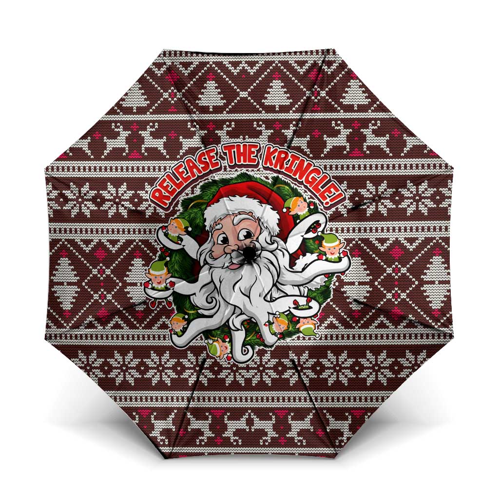 Funny Santa Claus Release The Kringle Christmas Umbrella Xmas Holiday Patterns - Wonder Print Shop