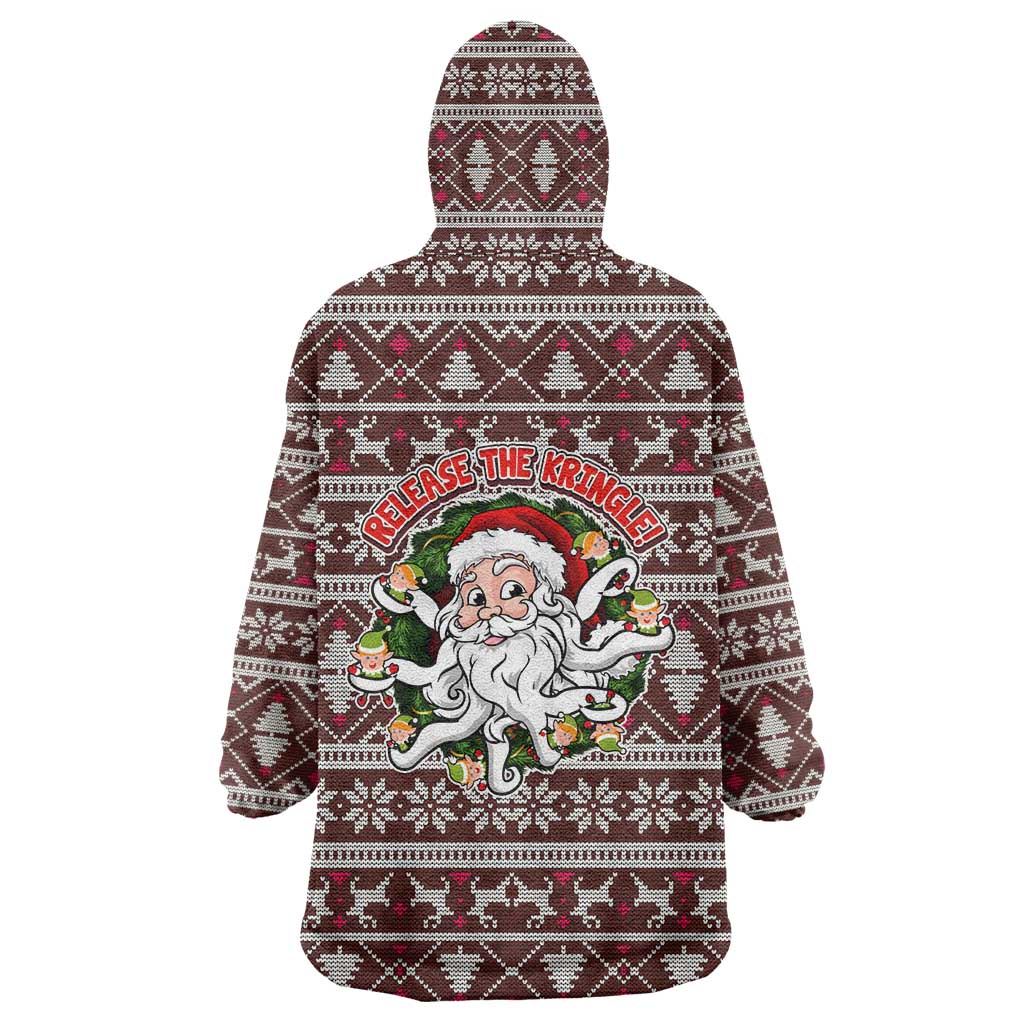 Funny Santa Claus Release The Kringle Christmas Wearable Blanket Hoodie Xmas Holiday Patterns - Wonder Print Shop
