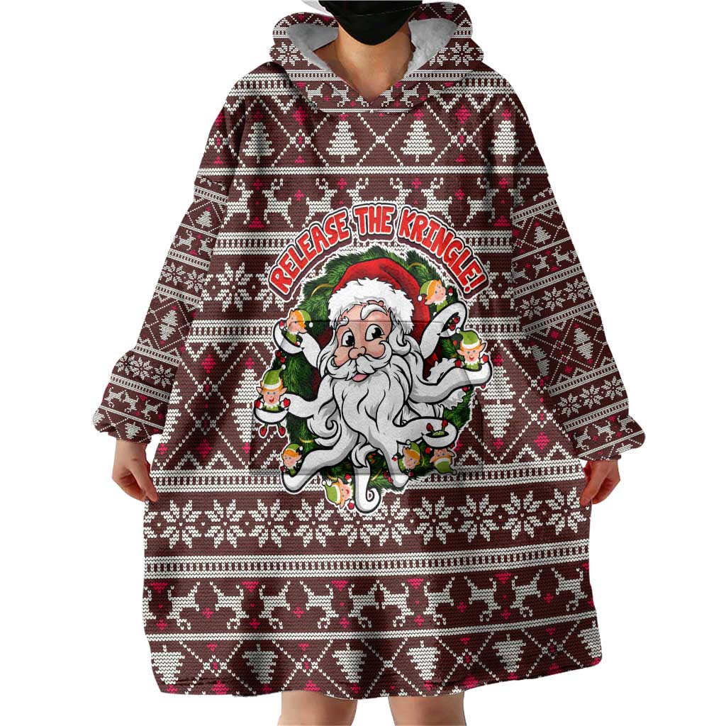Funny Santa Claus Release The Kringle Christmas Wearable Blanket Hoodie Xmas Holiday Patterns - Wonder Print Shop
