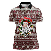 Funny Santa Claus Release The Kringle Christmas Women Polo Shirt Xmas Holiday Patterns - Wonder Print Shop