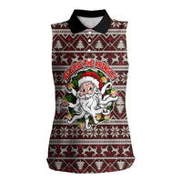 Funny Santa Claus Release The Kringle Christmas Women Sleeveless Polo Shirt Xmas Holiday Patterns - Wonder Print Shop