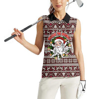 Funny Santa Claus Release The Kringle Christmas Women Sleeveless Polo Shirt Xmas Holiday Patterns - Wonder Print Shop