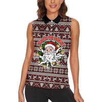 Funny Santa Claus Release The Kringle Christmas Women Sleeveless Polo Shirt Xmas Holiday Patterns - Wonder Print Shop
