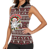 Funny Santa Claus Release The Kringle Christmas Women Sleeveless Polo Shirt Xmas Holiday Patterns - Wonder Print Shop