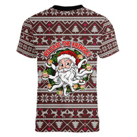 Funny Santa Claus Release The Kringle Christmas Women V-Neck T-Shirt Xmas Holiday Patterns - Wonder Print Shop