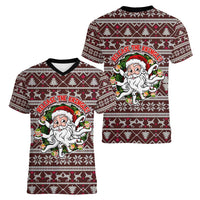 Funny Santa Claus Release The Kringle Christmas Women V-Neck T-Shirt Xmas Holiday Patterns - Wonder Print Shop