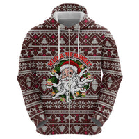 Funny Santa Claus Release The Kringle Christmas Zip Hoodie Xmas Holiday Patterns - Wonder Print Shop