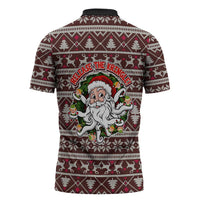 Funny Santa Claus Release The Kringle Christmas Zipper Polo Shirt Xmas Holiday Patterns - Wonder Print Shop