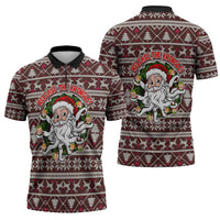Funny Santa Claus Release The Kringle Christmas Zipper Polo Shirt Xmas Holiday Patterns - Wonder Print Shop