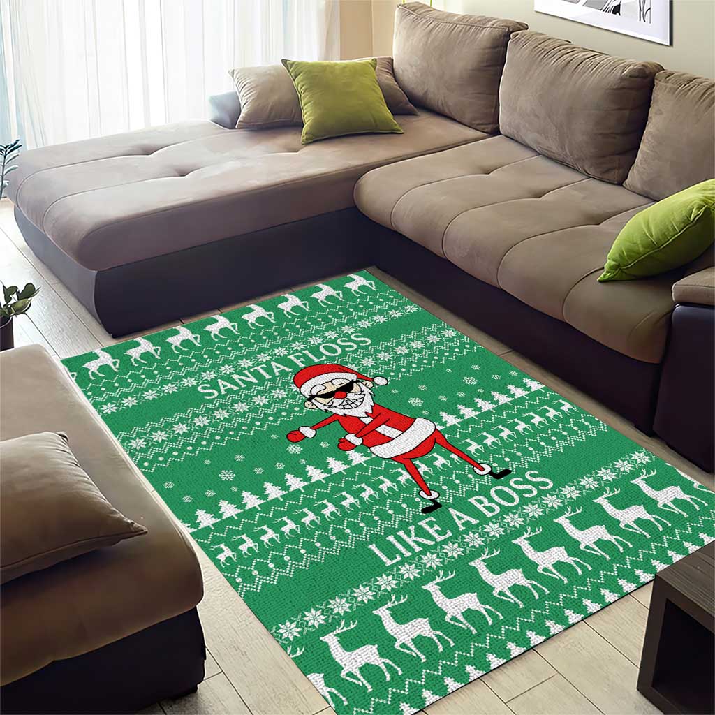 Funny Santa Claus Christmas Area Rug Xmas Holiday Patterns - Wonder Print Shop