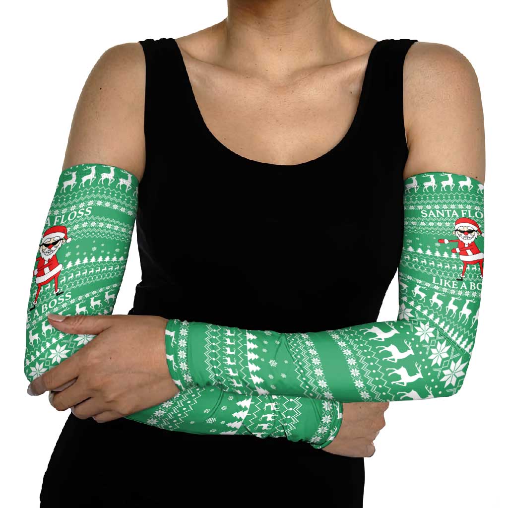 Funny Santa Claus Christmas Arm Sleeves Xmas Holiday Patterns - Wonder Print Shop