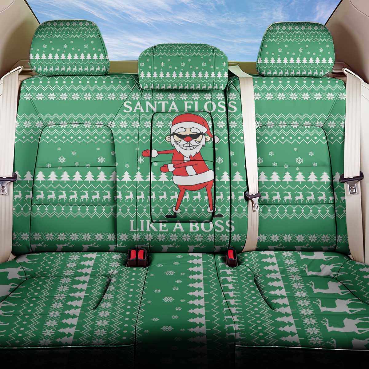 Funny Santa Claus Christmas Back Car Seat Cover Xmas Holiday Patterns - Wonder Print Shop