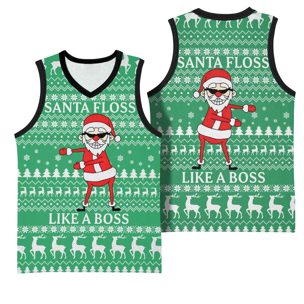 Funny Santa Claus Christmas Basketball Jersey Xmas Holiday Patterns - Wonder Print Shop