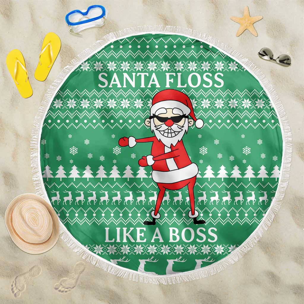 Funny Santa Claus Christmas Beach Blanket Xmas Holiday Patterns - Wonder Print Shop