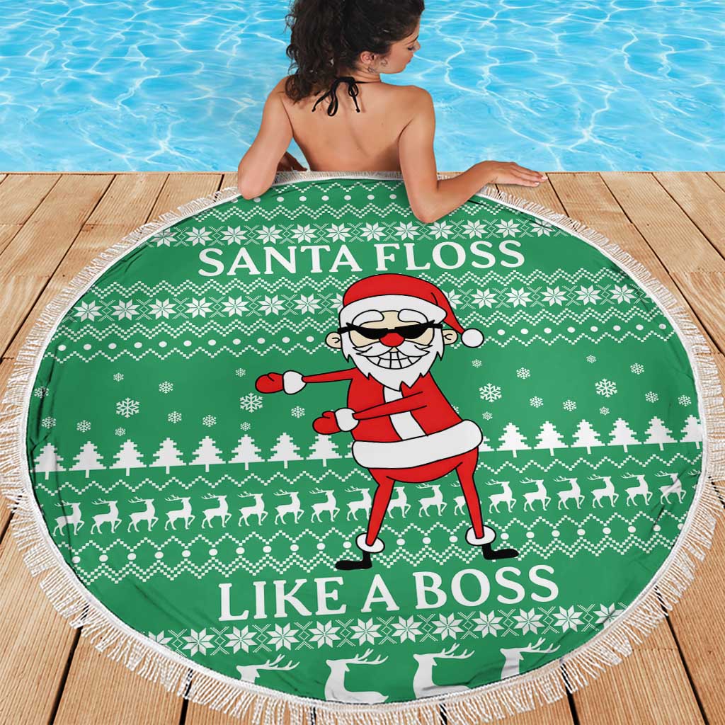 Funny Santa Claus Christmas Beach Blanket Xmas Holiday Patterns - Wonder Print Shop