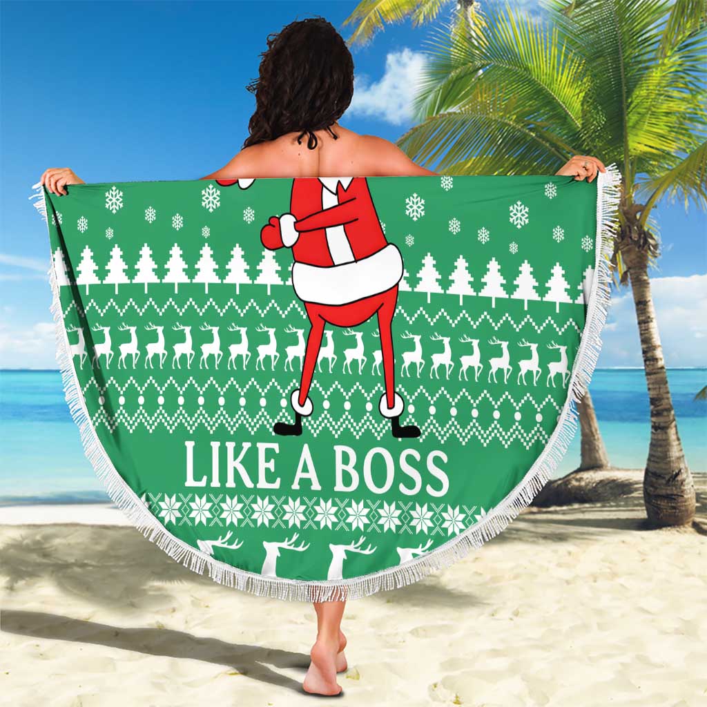Funny Santa Claus Christmas Beach Blanket Xmas Holiday Patterns - Wonder Print Shop