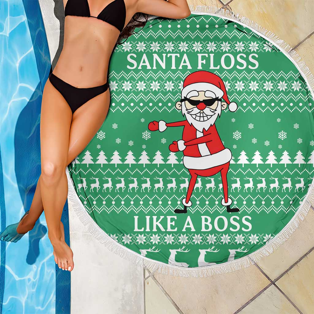 Funny Santa Claus Christmas Beach Blanket Xmas Holiday Patterns - Wonder Print Shop