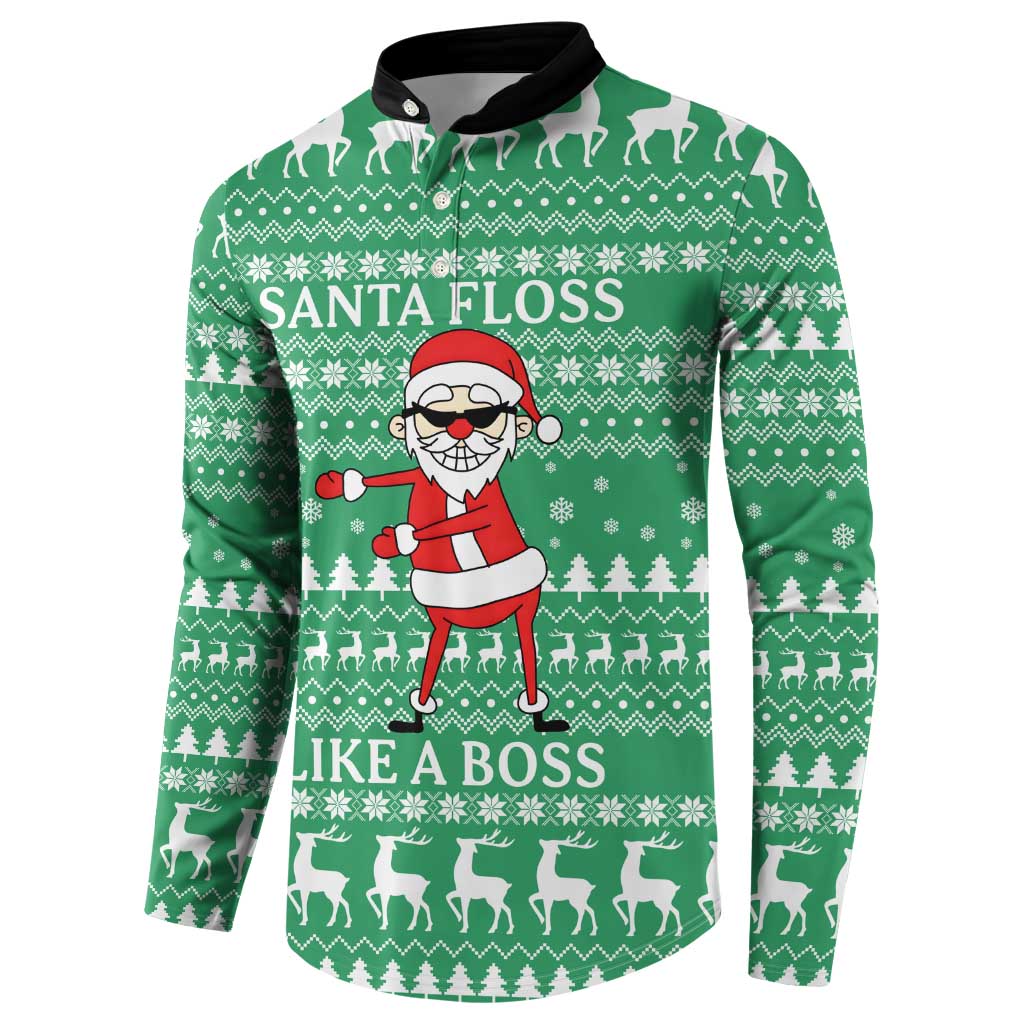 Funny Santa Claus Christmas Button Sweatshirt Xmas Holiday Patterns - Wonder Print Shop