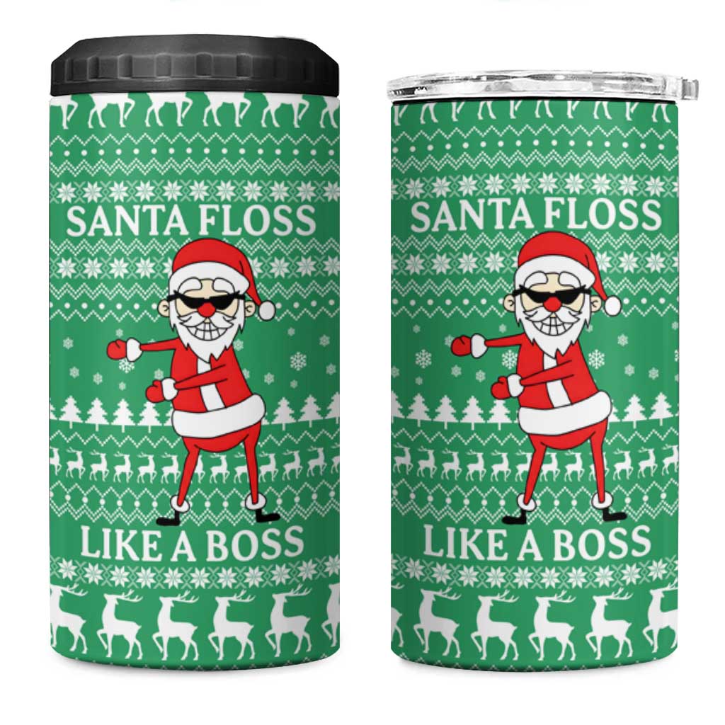 Funny Santa Claus Christmas 4 in 1 Can Cooler Tumbler Xmas Holiday Patterns - Wonder Print Shop