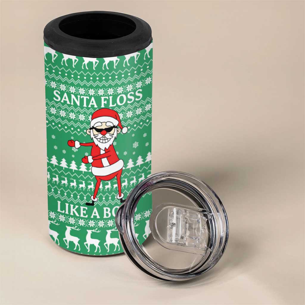 Funny Santa Claus Christmas 4 in 1 Can Cooler Tumbler Xmas Holiday Patterns - Wonder Print Shop