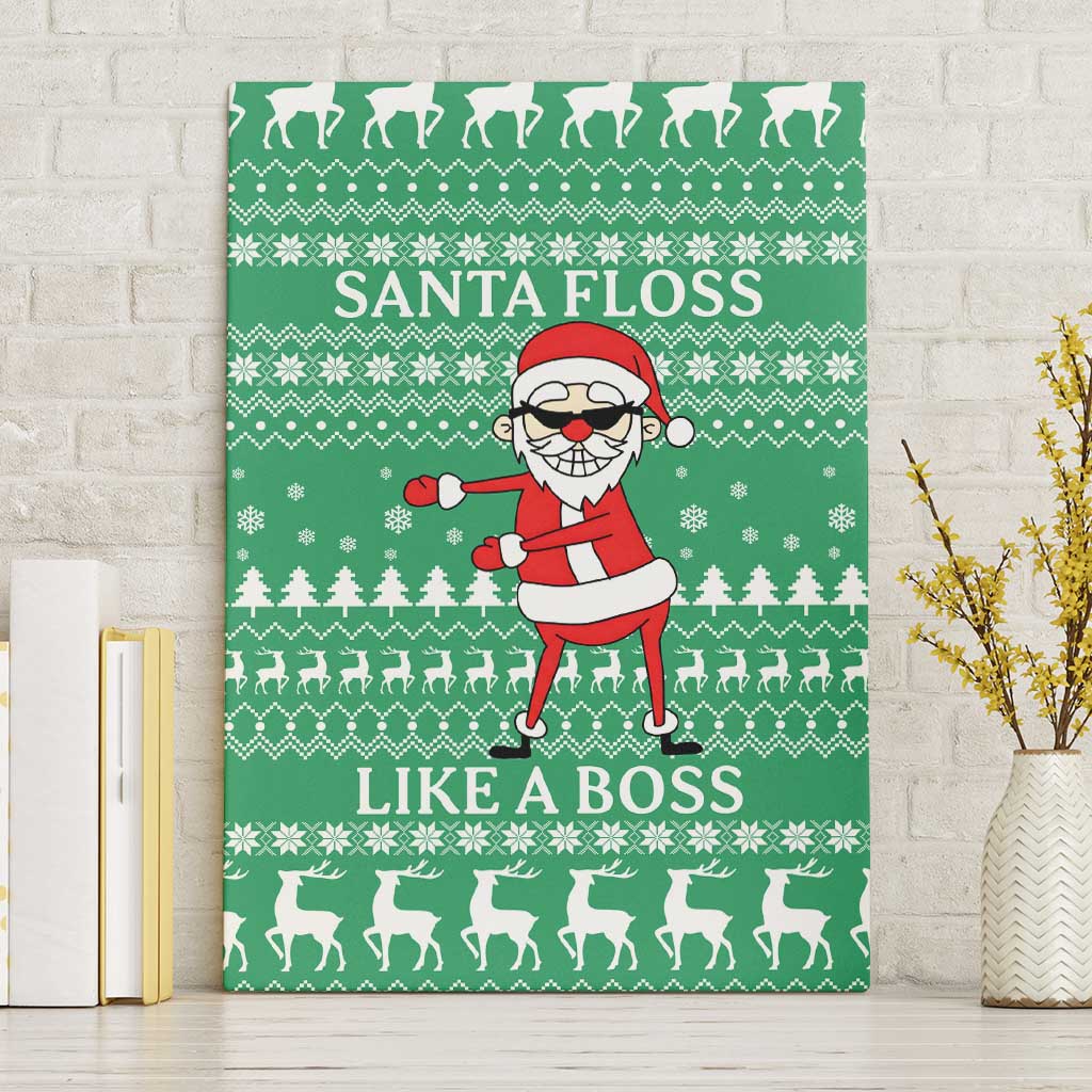 Funny Santa Claus Christmas Canvas Wall Art Xmas Holiday Patterns - Wonder Print Shop