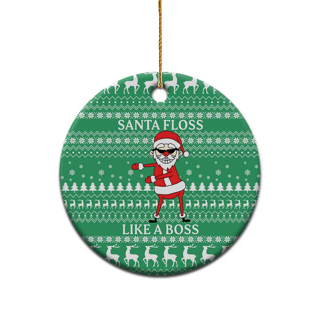 Funny Santa Claus Christmas Ceramic Ornament Xmas Holiday Patterns - Wonder Print Shop