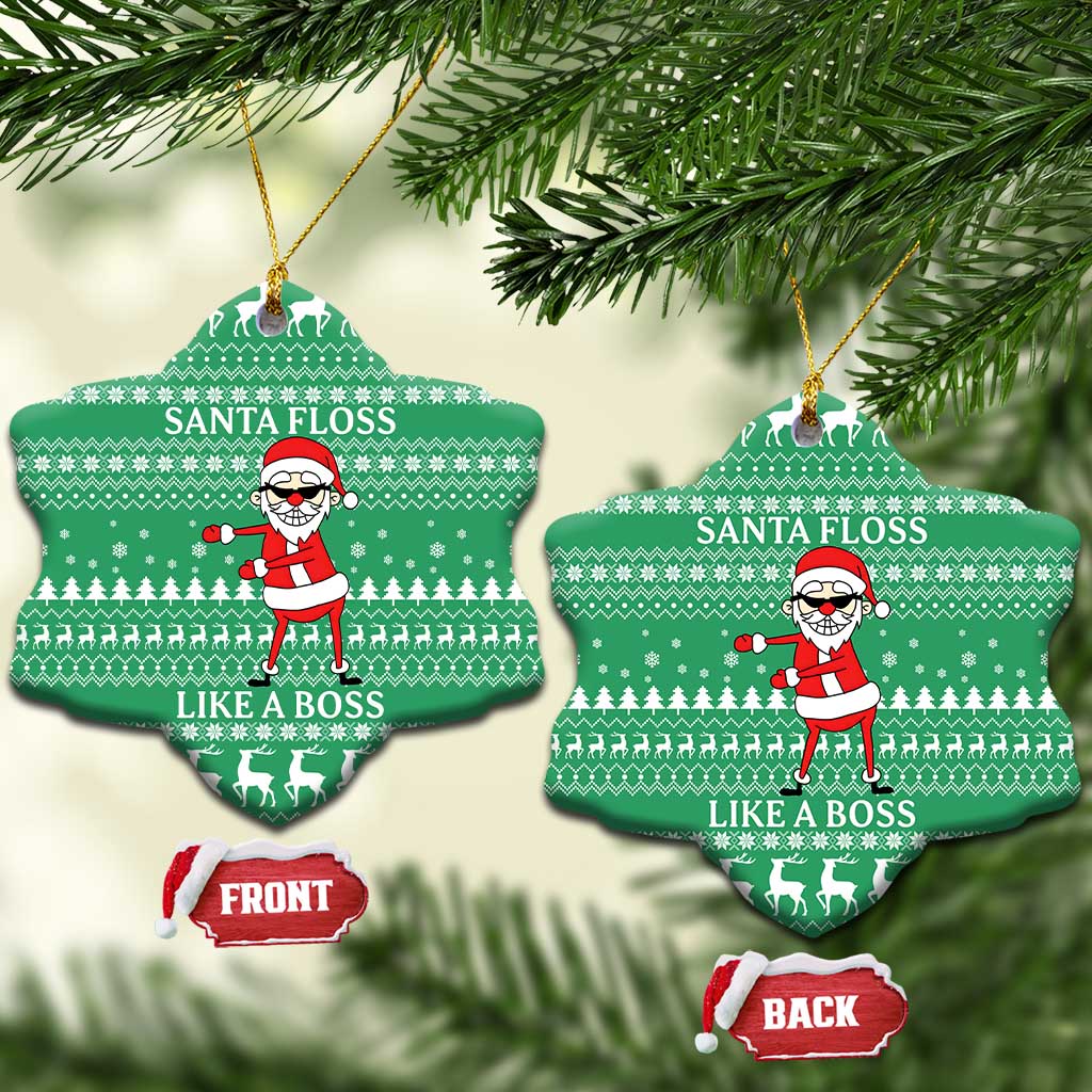 Funny Santa Claus Christmas Ceramic Ornament Xmas Holiday Patterns - Wonder Print Shop