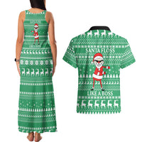 Funny Santa Claus Christmas Couples Matching Tank Maxi Dress and Hawaiian Shirt Xmas Holiday Patterns - Wonder Print Shop