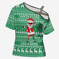 Funny Santa Claus Christmas Cross Shoulder Shirt Xmas Holiday Patterns - Wonder Print Shop