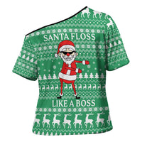 Funny Santa Claus Christmas Cross Shoulder Shirt Xmas Holiday Patterns - Wonder Print Shop