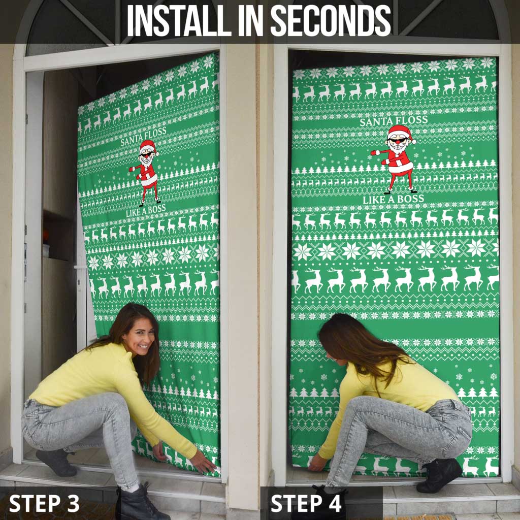 Funny Santa Claus Christmas Door Cover Xmas Holiday Patterns - Wonder Print Shop