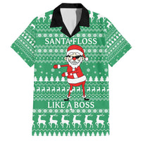 Funny Santa Claus Christmas Family Matching Long Sleeve Bodycon Dress and Hawaiian Shirt Xmas Holiday Patterns - Wonder Print Shop