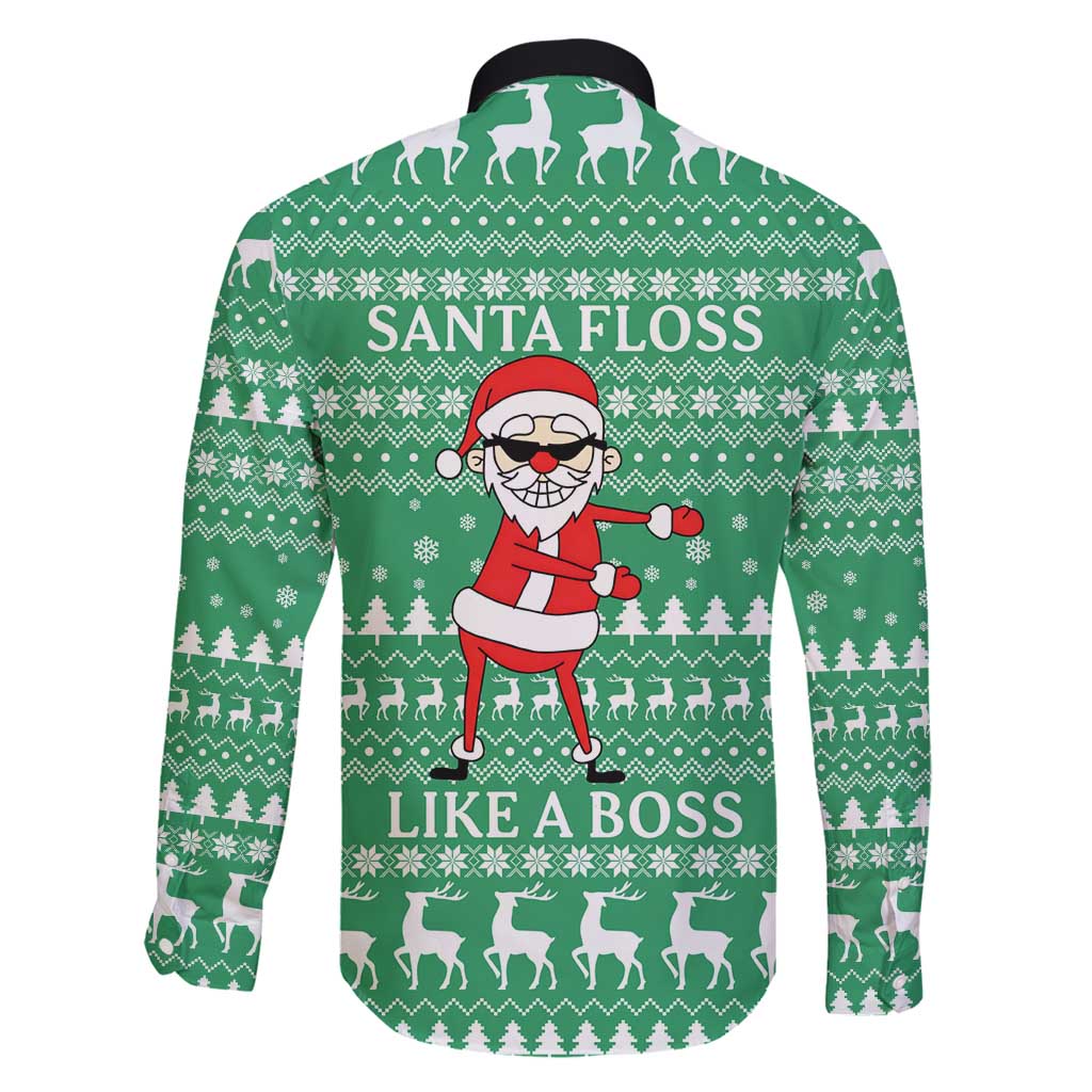 Funny Santa Claus Christmas Family Matching Long Sleeve Bodycon Dress and Hawaiian Shirt Xmas Holiday Patterns - Wonder Print Shop