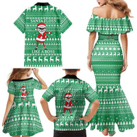 Funny Santa Claus Christmas Family Matching Mermaid Dress and Hawaiian Shirt Xmas Holiday Patterns - Wonder Print Shop
