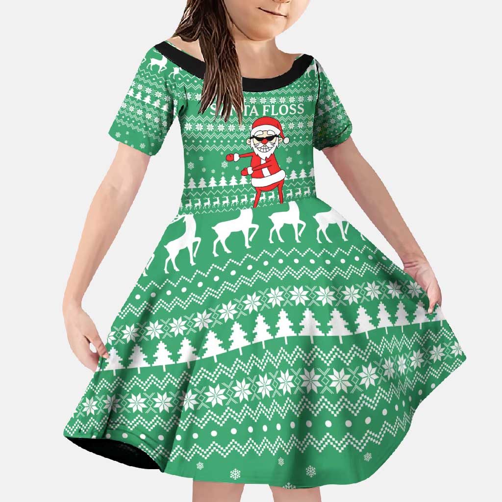 Funny Santa Claus Christmas Family Matching Off Shoulder Maxi Dress and Hawaiian Shirt Xmas Holiday Patterns - Wonder Print Shop
