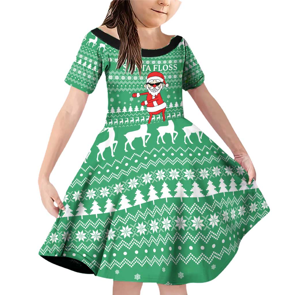 Funny Santa Claus Christmas Family Matching Off Shoulder Short Dress and Hawaiian Shirt Xmas Holiday Patterns - Wonder Print Shop