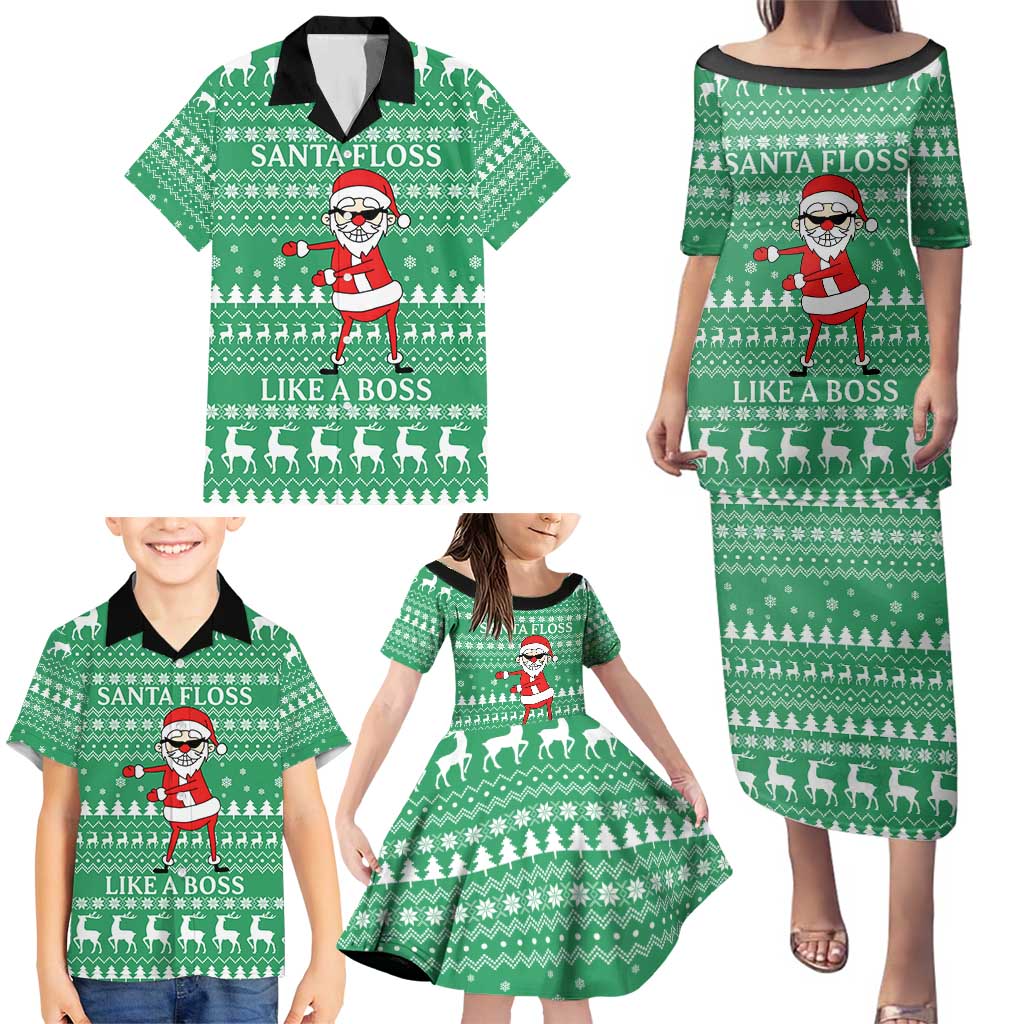 Funny Santa Claus Christmas Family Matching Puletasi and Hawaiian Shirt Xmas Holiday Patterns - Wonder Print Shop