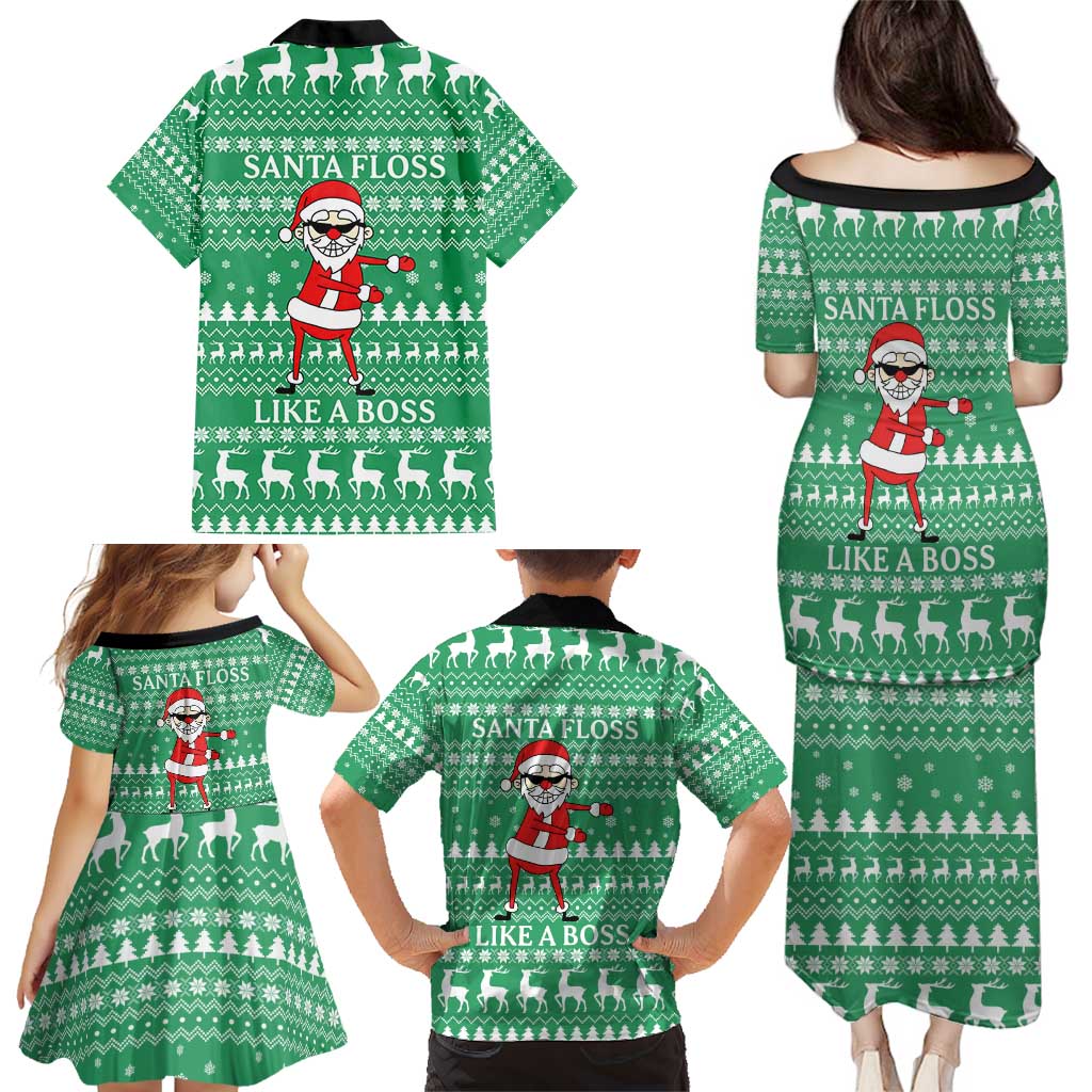 Funny Santa Claus Christmas Family Matching Puletasi and Hawaiian Shirt Xmas Holiday Patterns - Wonder Print Shop